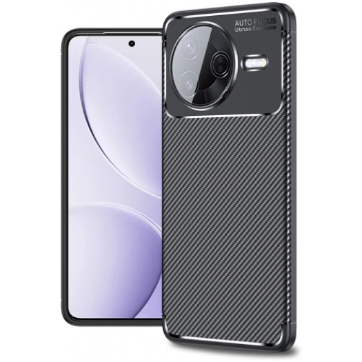 Xiaomi Poco F7 Pro Kılıf Silikon Parmak İzi Bırakmayan Karbon Soft Negro Kapak - Siyah