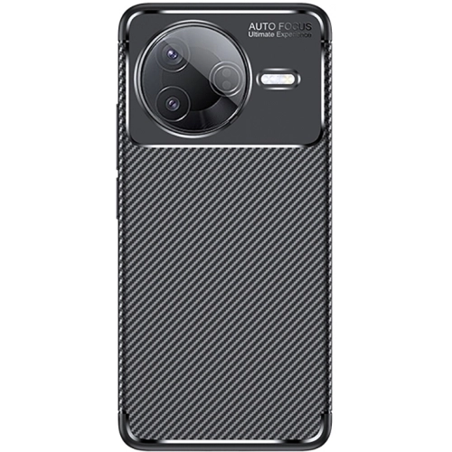 Xiaomi Poco F7 Pro Kılıf Silikon Parmak İzi Bırakmayan Karbon Soft Negro Kapak - Siyah