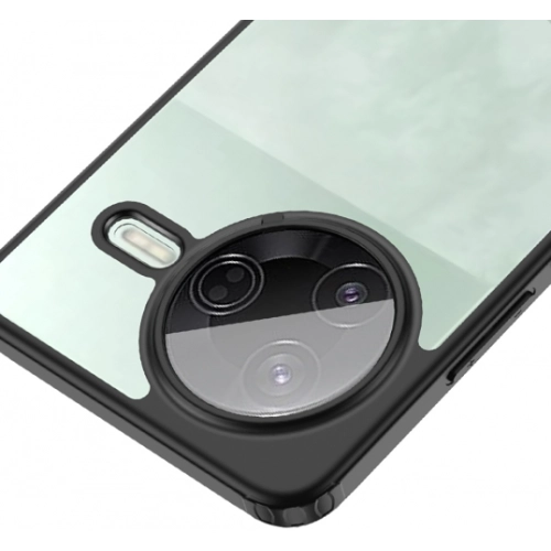 Xiaomi Poco F7 Pro Kılıf Volks Serisi Kenarları Silikon Arkası Şeffaf Sert Kapak - Siyah