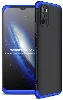 Xiaomi Poco M3 Kılıf 3 Parçalı 360 Tam Korumalı Rubber AYS Kapak - Mavi Siyah