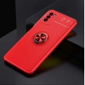 Xiaomi Poco M3 Kılıf Renkli Silikon Yüzüklü Standlı Auto Focus Ravel Kapak - Kırmızı