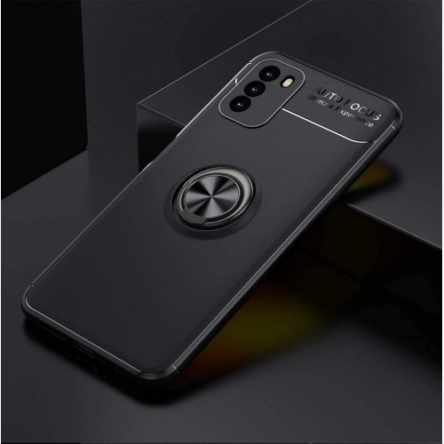 Xiaomi Poco M3 Kılıf Renkli Silikon Yüzüklü Standlı Auto Focus Ravel Kapak - Siyah