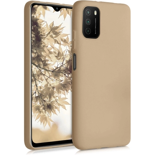 Xiaomi Poco M3 Kılıf İnce Soft Mat Renkli Esnek Silikon Kapak - Gold