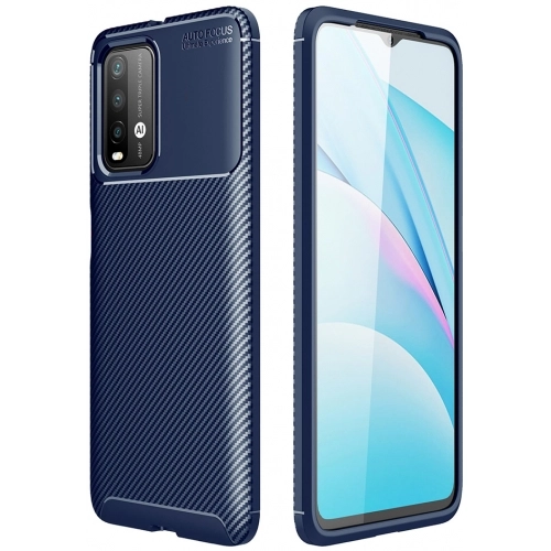 Xiaomi Poco M3 Kılıf Silikon Parmak İzi Bırakmayan Karbon Soft Negro Kapak - Lacivert