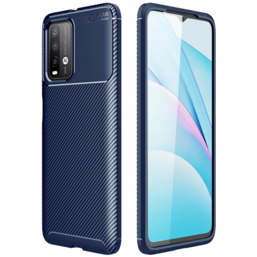 Xiaomi Poco M3 Kılıf Silikon Parmak İzi Bırakmayan Karbon Soft Negro Kapak - Lacivert