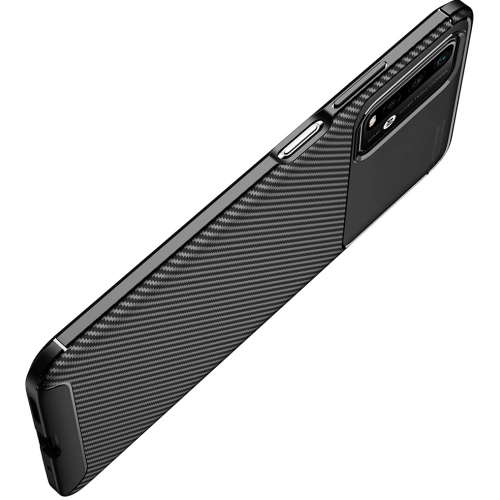 Xiaomi Poco M3 Kılıf Silikon Parmak İzi Bırakmayan Karbon Soft Negro Kapak - Siyah