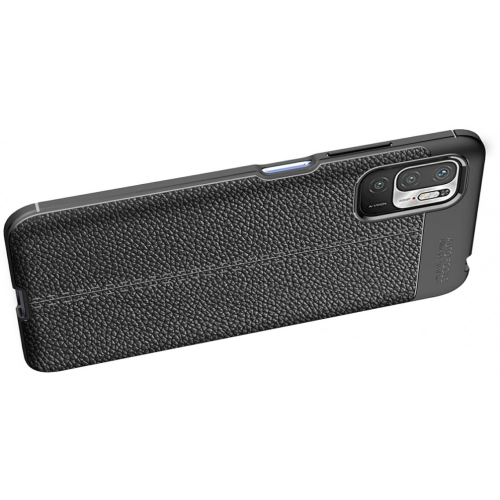 Xiaomi Poco M3 Pro Kılıf Deri Görünümlü Lüks Parmak İzi Bırakmaz Niss Silikon Kapak - Siyah