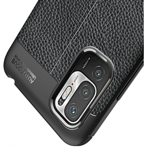 Xiaomi Poco M3 Pro Kılıf Deri Görünümlü Lüks Parmak İzi Bırakmaz Niss Silikon Kapak - Siyah