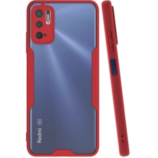 Xiaomi Poco M3 Pro Kılıf Renkli Silikon Kamera Lens Korumalı Şeffaf Parfe Kapak - Kırmızı