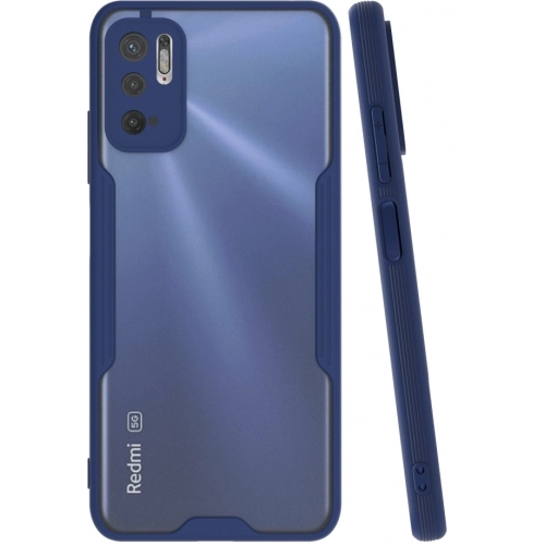 Xiaomi Poco M3 Pro Kılıf Renkli Silikon Kamera Lens Korumalı Şeffaf Parfe Kapak - Lacivert