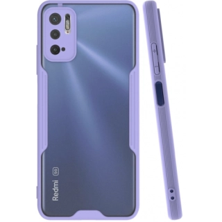 Xiaomi Poco M3 Pro Kılıf Renkli Silikon Kamera Lens Korumalı Şeffaf Parfe Kapak - Lila