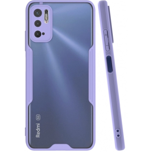 Xiaomi Poco M3 Pro Kılıf Renkli Silikon Kamera Lens Korumalı Şeffaf Parfe Kapak - Lila