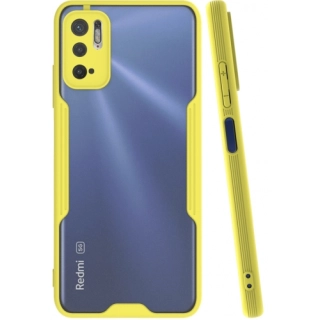 Xiaomi Poco M3 Pro Kılıf Renkli Silikon Kamera Lens Korumalı Şeffaf Parfe Kapak - Sarı