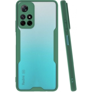 Xiaomi Poco M4 Pro 5G Kılıf Renkli Silikon Kamera Lens Korumalı Şeffaf Parfe Kapak - Yeşil