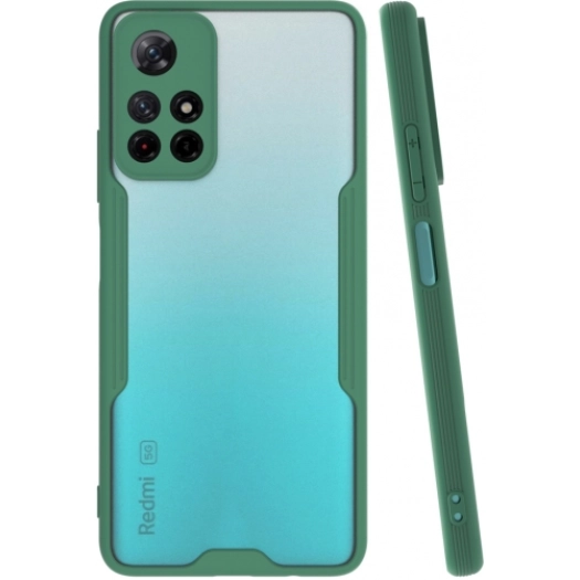 Xiaomi Poco M4 Pro 5G Kılıf Renkli Silikon Kamera Lens Korumalı Şeffaf Parfe Kapak - Yeşil