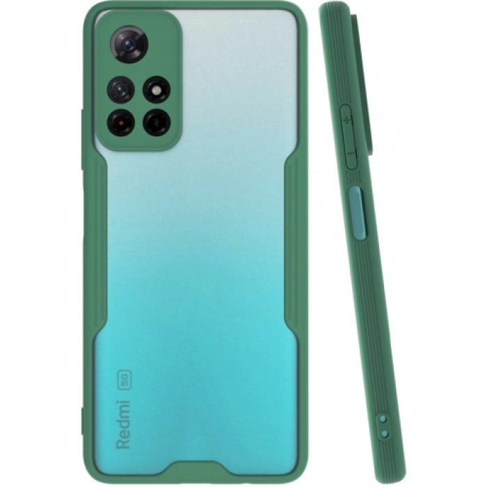 Xiaomi Poco M4 Pro 5G Kılıf Renkli Silikon Kamera Lens Korumalı Şeffaf Parfe Kapak - Yeşil