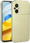 Xiaomi Poco M5 Kılıf İnce Mat Esnek Silikon - Gold