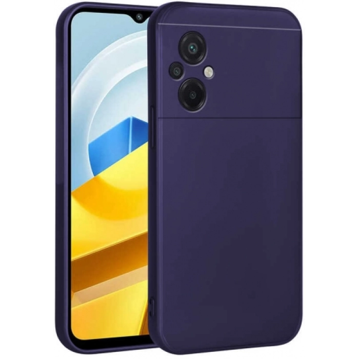 Xiaomi Poco M5 Kılıf İnce Soft Mat Renkli Esnek Silikon Kapak - Lacivert