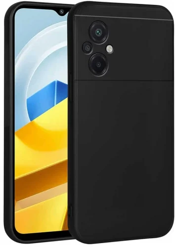 Xiaomi Poco M5 Kılıf İnce Mat Esnek Silikon - Siyah
