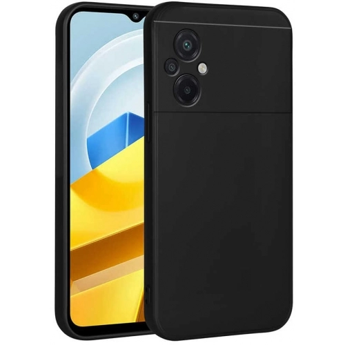 Xiaomi Poco M5 Kılıf İnce Soft Mat Renkli Esnek Silikon Kapak - Siyah
