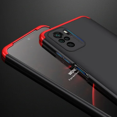 Xiaomi Poco M5s Kılıf 3 Parçalı 360 Tam Korumalı Rubber AYS Kapak - Kırmızı