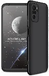 Xiaomi Poco M5s Kılıf 3 Parçalı 360 Tam Korumalı Rubber AYS Kapak - Siyah