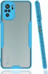 Xiaomi Poco M5s Kılıf Kamera Lens Korumalı Arkası Şeffaf Silikon Kapak - Mavi