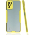 Xiaomi Poco M5s Kılıf Renkli Silikon Kamera Lens Korumalı Şeffaf Parfe Kapak - Sarı