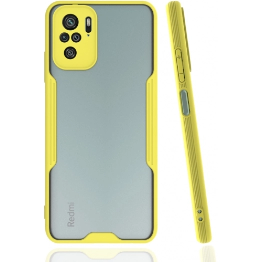 Xiaomi Poco M5s Kılıf Renkli Silikon Kamera Lens Korumalı Şeffaf Parfe Kapak - Sarı