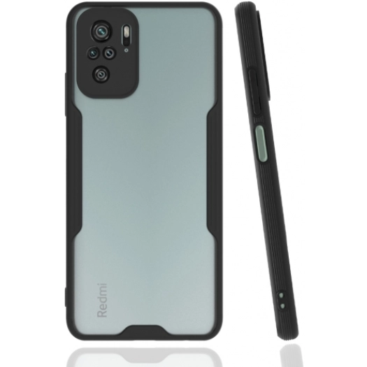 Xiaomi Poco M5s Kılıf Renkli Silikon Kamera Lens Korumalı Şeffaf Parfe Kapak - Siyah