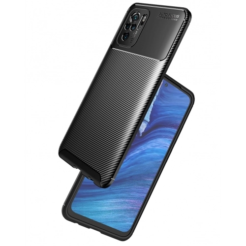 Xiaomi Poco M5s Kılıf Silikon Parmak İzi Bırakmayan Karbon Soft Negro Kapak - Siyah