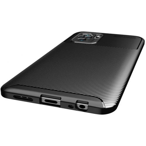 Xiaomi Poco M5s Kılıf Silikon Parmak İzi Bırakmayan Karbon Soft Negro Kapak - Siyah