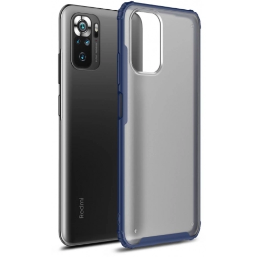 Xiaomi Poco M5s Kılıf Volks Serisi Kenarları Silikon Arkası Şeffaf Sert Kapak - Lacivert