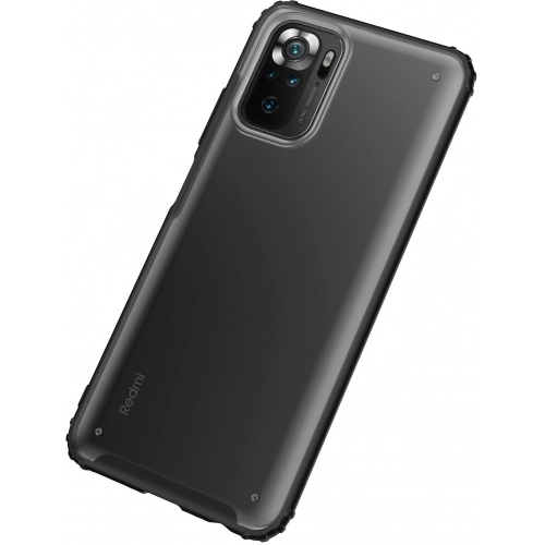 Xiaomi Poco M5s Kılıf Volks Serisi Kenarları Silikon Arkası Şeffaf Sert Kapak - Siyah