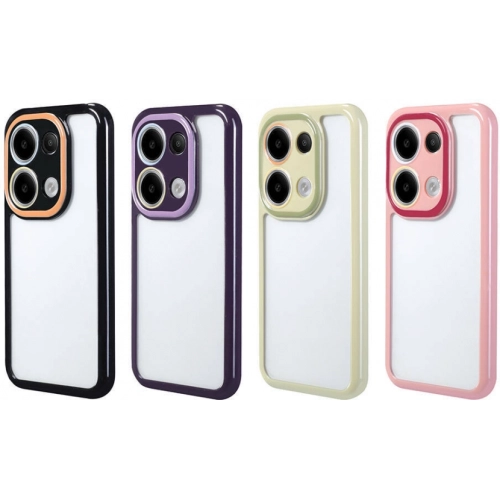 Xiaomi Poco M6 Pro 4G Kılıf Kamera Korumalı Renkli Kenar ve Çerçeve Tasarımlı Vitamin Kapak - Mürdüm