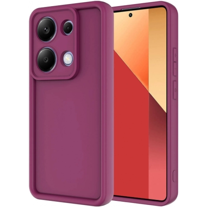 Xiaomi Poco M6 Pro 4G ile Uyumlu Kılıf Kamera Korumalı Silikon Ananas Kapak - Mürdüm