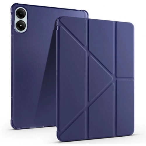 Xiaomi Poco Pad Tablet Kılıfı Standlı Tri Folding Kalemlikli Silikon Smart Cover - Lacivert