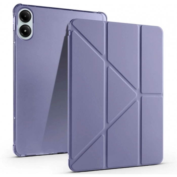 Xiaomi Poco Pad Tablet Kılıfı Standlı Tri Folding Kalemlikli Silikon Smart Cover - Mor