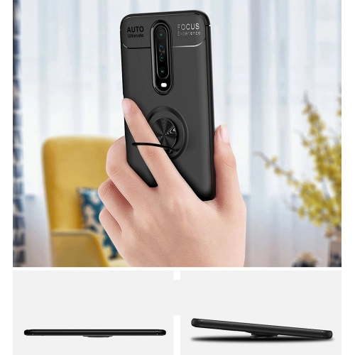 Xiaomi Poco X2 Kılıf Renkli Silikon Yüzüklü Standlı Auto Focus Ravel Kapak - Rose Gold