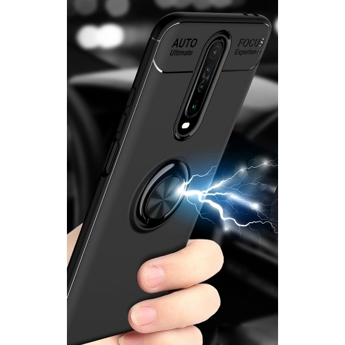 Xiaomi Poco X2 Kılıf Renkli Silikon Yüzüklü Standlı Auto Focus Ravel Kapak - Rose Gold