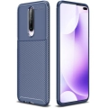Xiaomi Poco X2 Kılıf Silikon Parmak İzi Bırakmayan Karbon Soft Negro Kapak - Lacivert