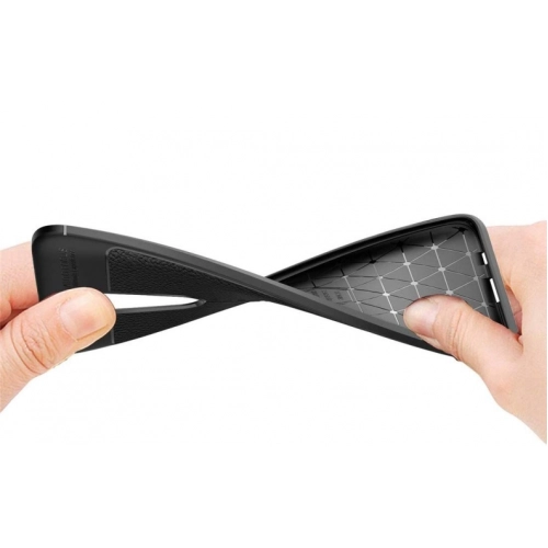 Xiaomi Poco X2 Kılıf Deri Görünümlü Lüks Parmak İzi Bırakmaz Niss Silikon Kapak - Lacivert