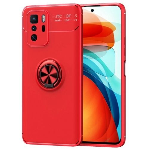Xiaomi Poco X3 GT Kılıf Renkli Silikon Yüzüklü Standlı Auto Focus Ravel Kapak - Kırmızı