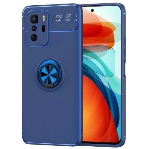 Xiaomi Poco X3 GT Kılıf Renkli Silikon Yüzüklü Standlı Auto Focus Ravel Kapak - Mavi