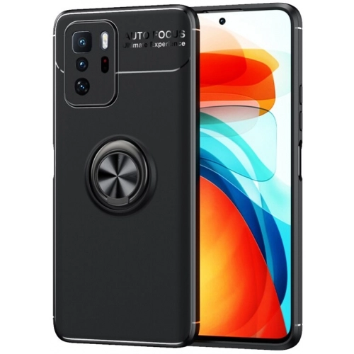 Xiaomi Poco X3 GT Kılıf Renkli Silikon Yüzüklü Standlı Auto Focus Ravel Kapak - Siyah