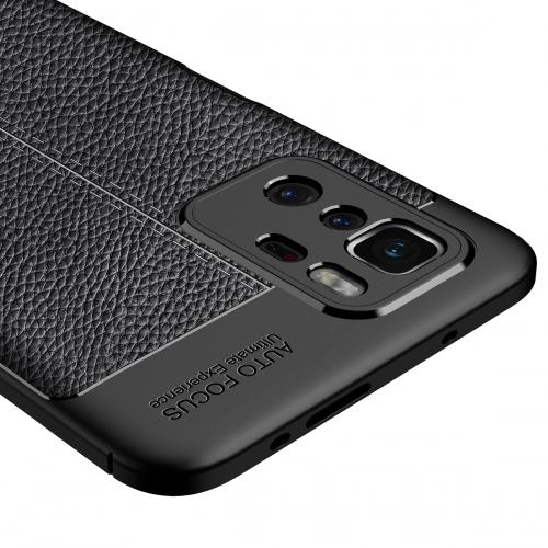 Xiaomi Poco X3 GT Kılıf Deri Görünümlü Lüks Parmak İzi Bırakmaz Niss Silikon Kapak - Siyah