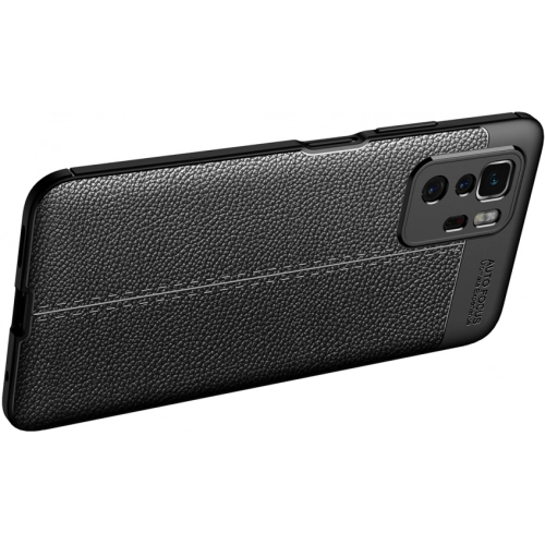 Xiaomi Poco X3 GT Kılıf Deri Görünümlü Lüks Parmak İzi Bırakmaz Niss Silikon Kapak - Siyah