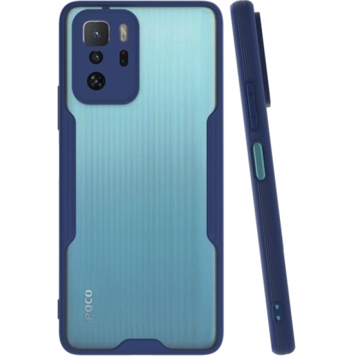 Xiaomi Poco X3 GT Kılıf Renkli Silikon Kamera Lens Korumalı Şeffaf Parfe Kapak - Lacivert