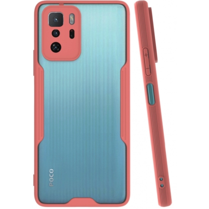 Xiaomi Poco X3 GT Kılıf Renkli Silikon Kamera Lens Korumalı Şeffaf Parfe Kapak - Pembe