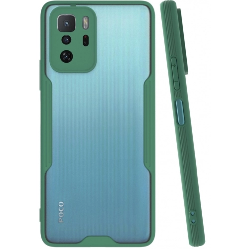 Xiaomi Poco X3 GT Kılıf Renkli Silikon Kamera Lens Korumalı Şeffaf Parfe Kapak - Yeşil